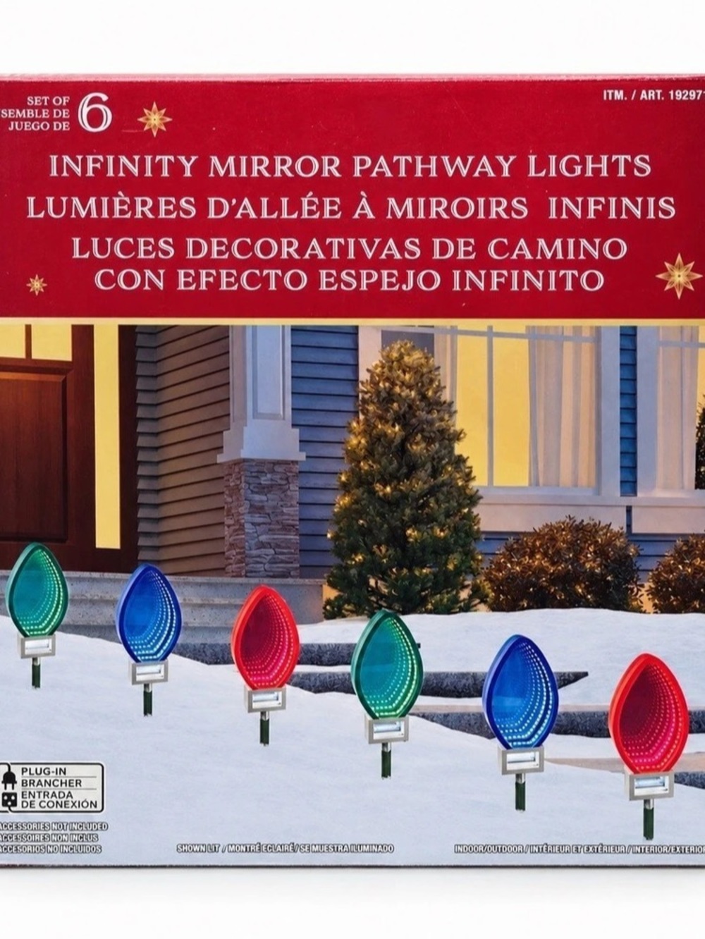 Infinity Mirror Pathway Lights Set of 6 Multicolor NWT